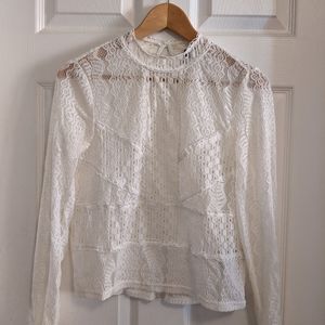 Divided White Lace Top Size: 4
